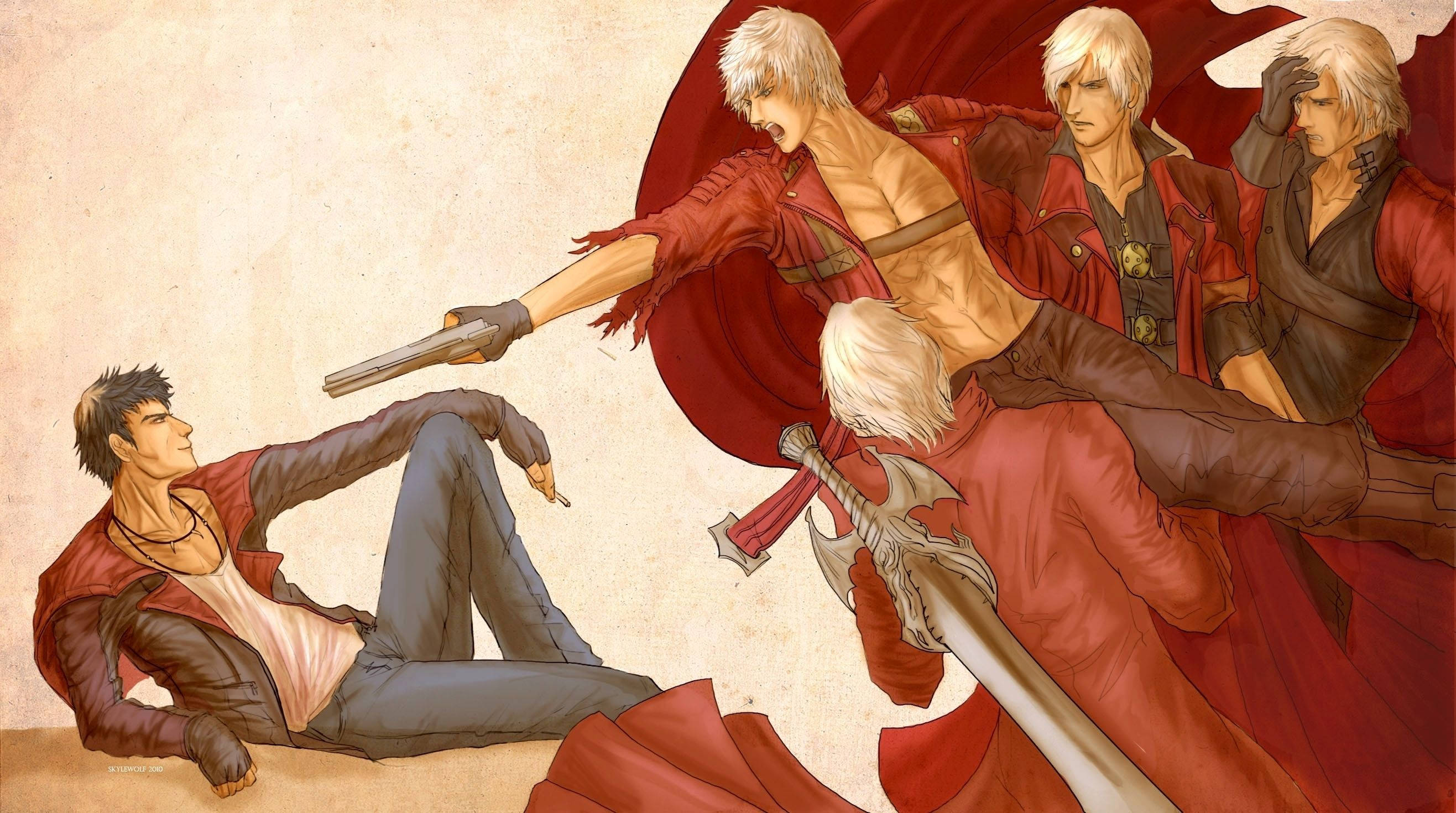 Dante, Devil May Cry, red, 2K Desktop Wallpaper