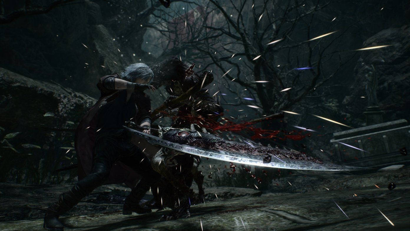 Dante, Devil May Cry 5, silver-haired warrior, HD Desktop Wallpaper