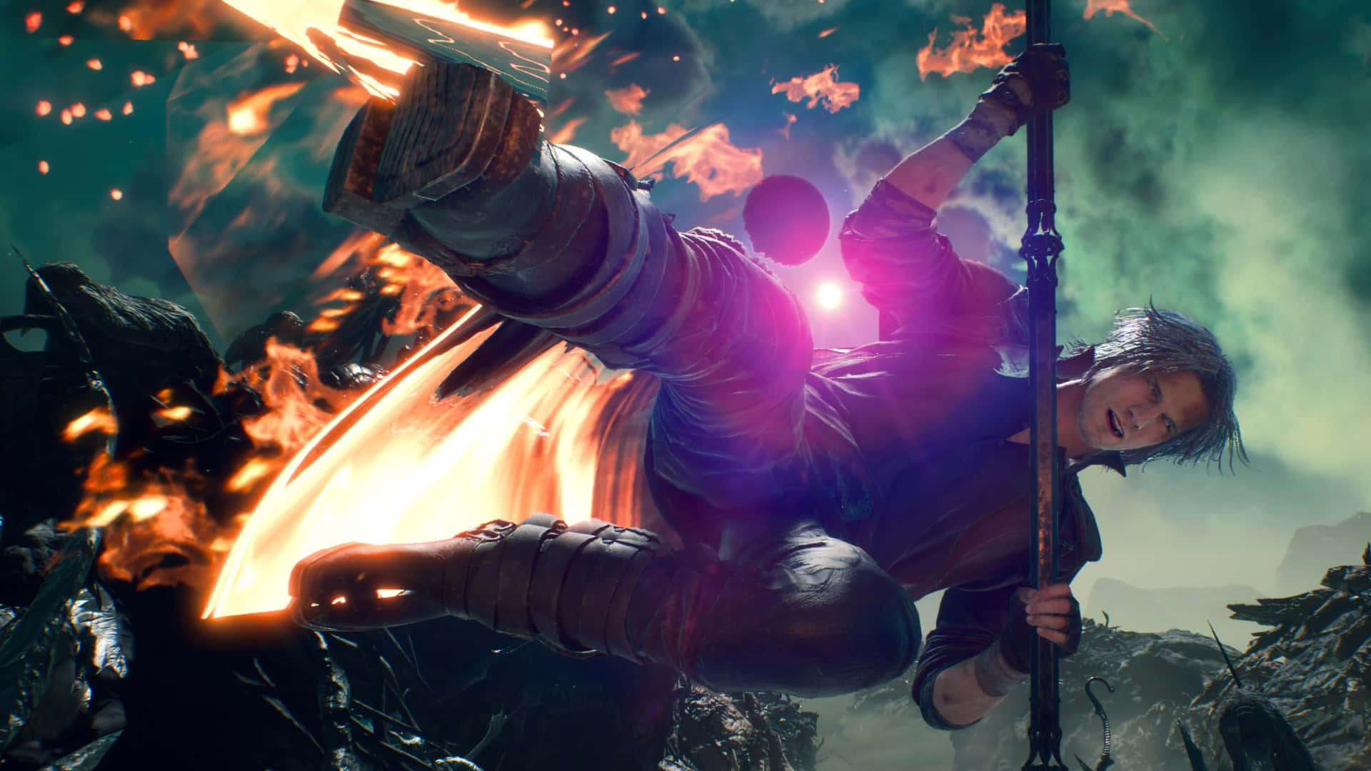 Dante, Devil May Cry, glowing sword, Full HD Desktop Wallpaper