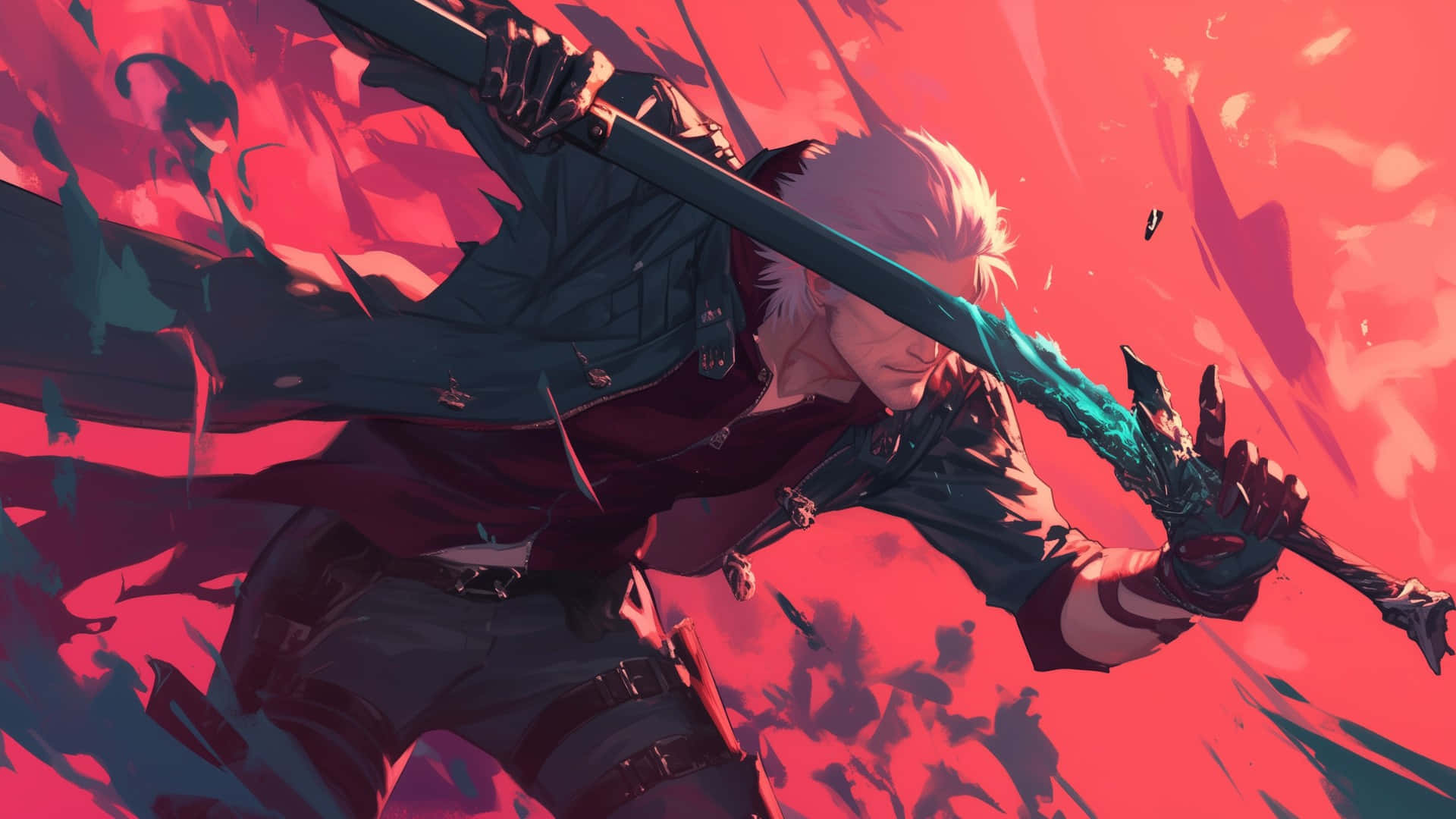 Dante, Devil May Cry, glowing sword, Full HD Desktop Wallpaper
