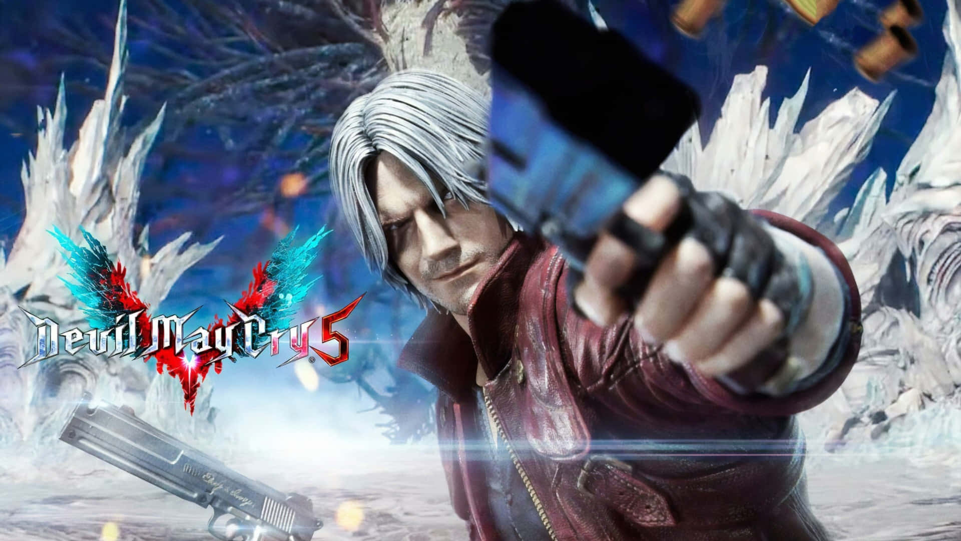Dante, Devil May Cry 5, silver-haired warrior, Full HD Desktop Wallpaper