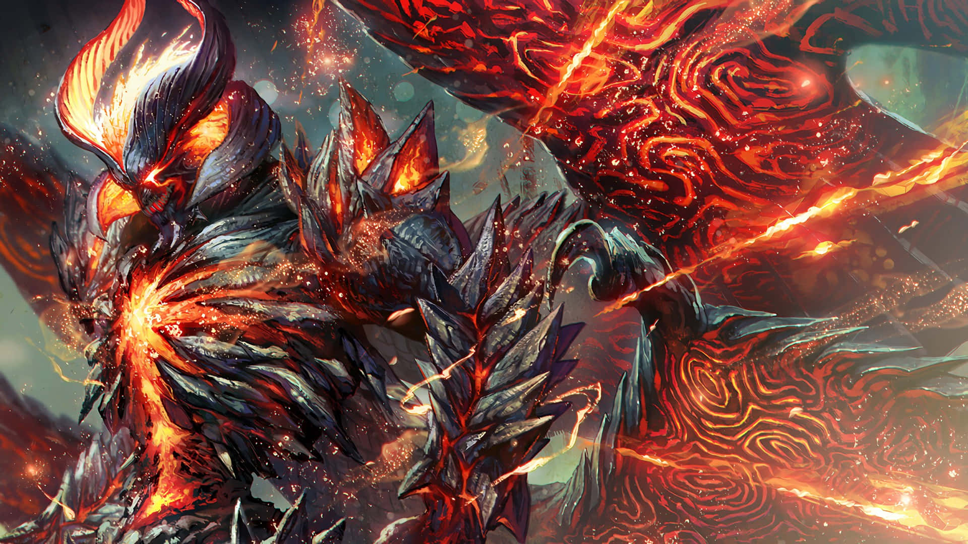 Dante, fiery demon, spiked armor, Full HD Desktop Wallpaper