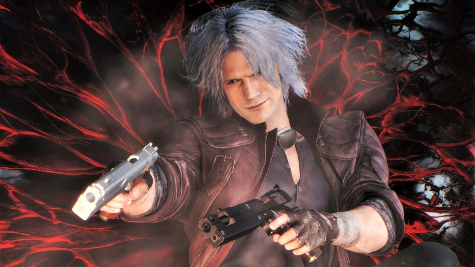 Dante, Devil May Cry, silver-haired, Full HD Desktop Wallpaper