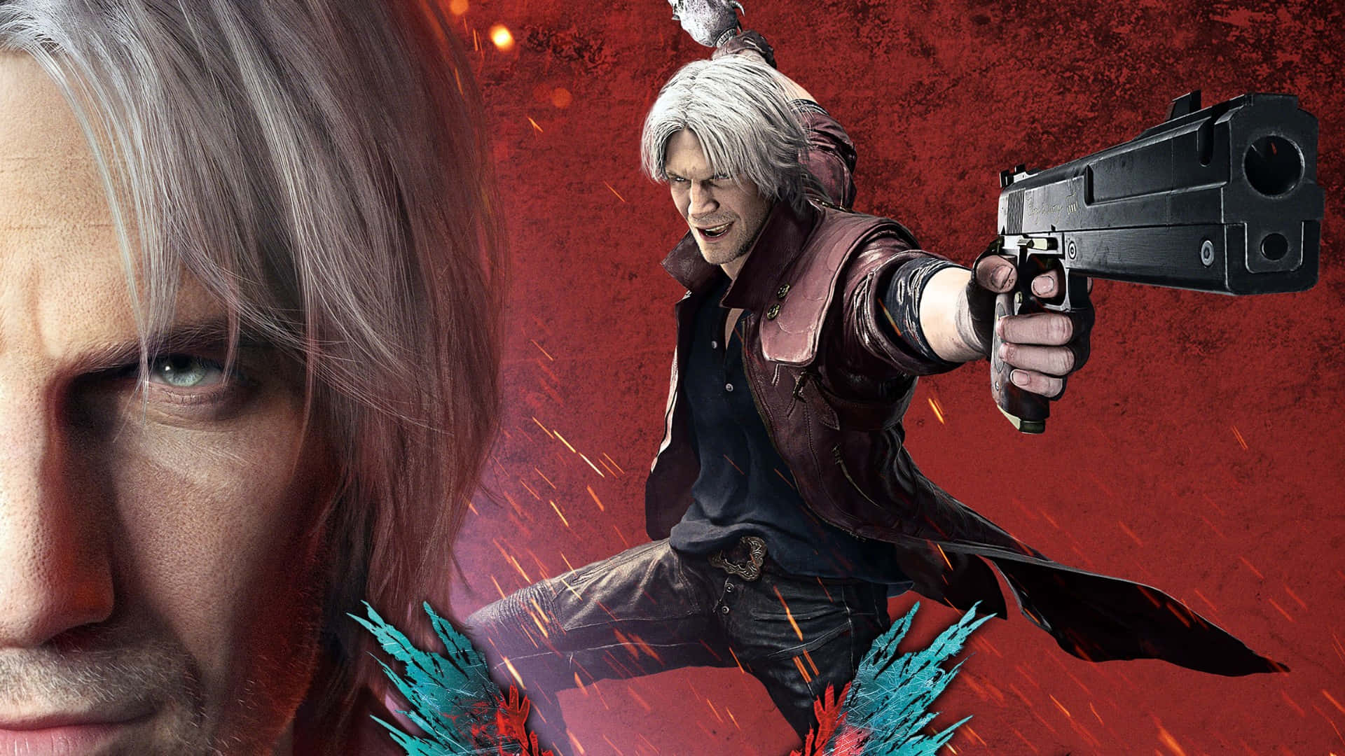 Dante, Devil May Cry, silver-haired, Full HD Desktop Wallpaper