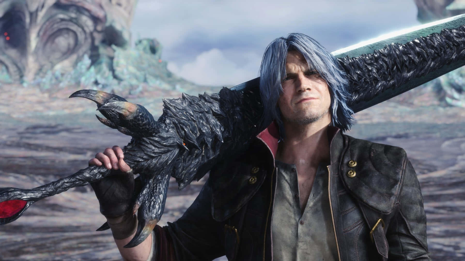 Dante, Devil May Cry, blue hair, Full HD Desktop Wallpaper