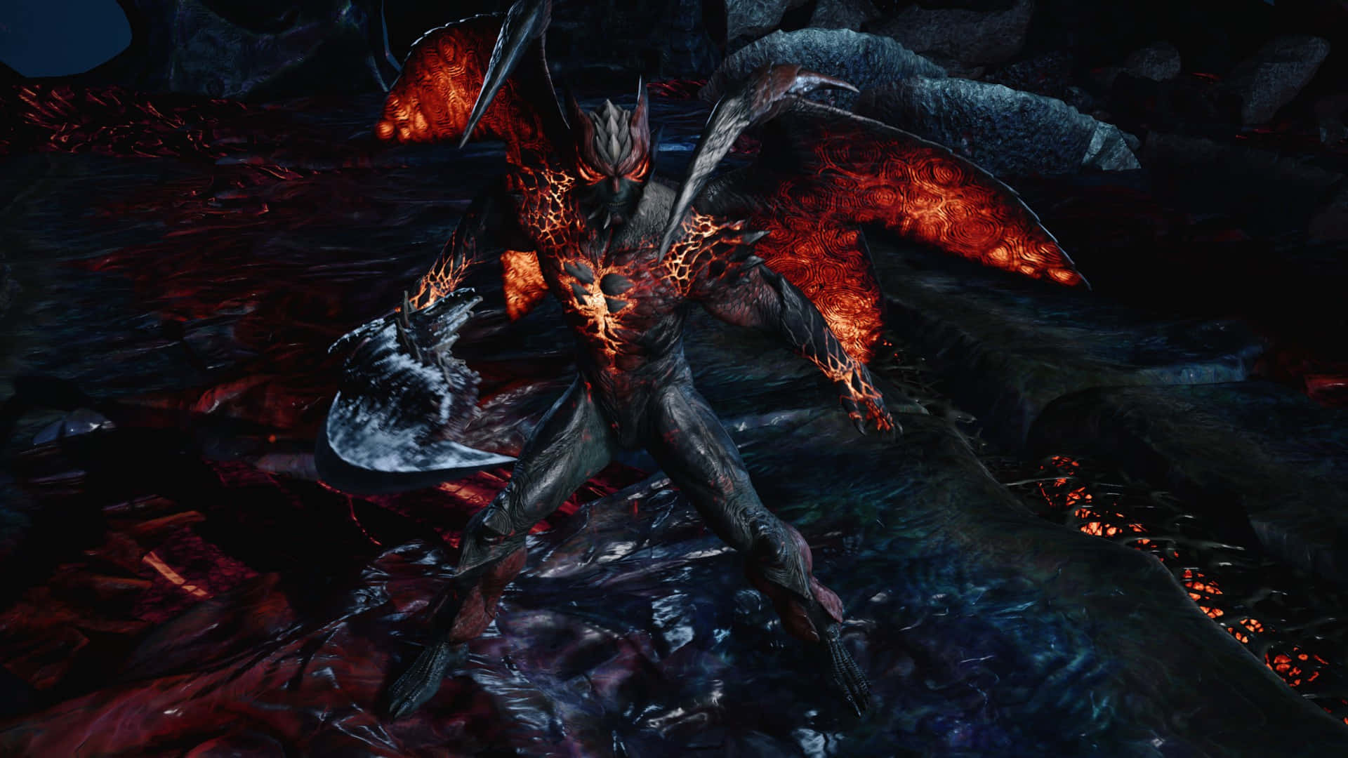 Dante, Devil May Cry, glowing red wings, Full HD Desktop Wallpaper