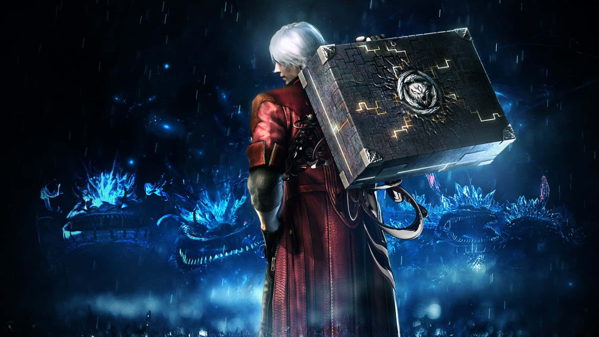 Dante, Devil May Cry, silver-haired warrior, Full HD Desktop Wallpaper