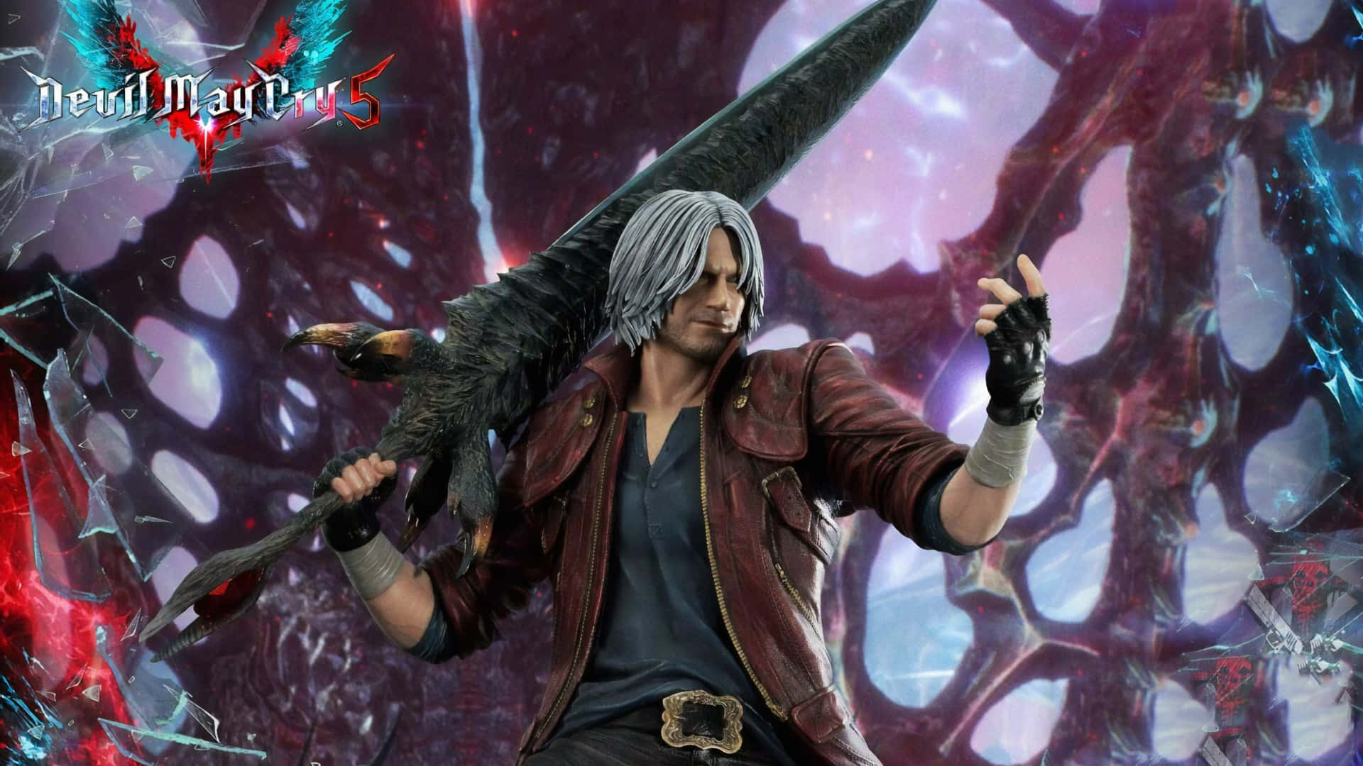 Dante, Devil May Cry, silver-haired warrior, Full HD Desktop Wallpaper
