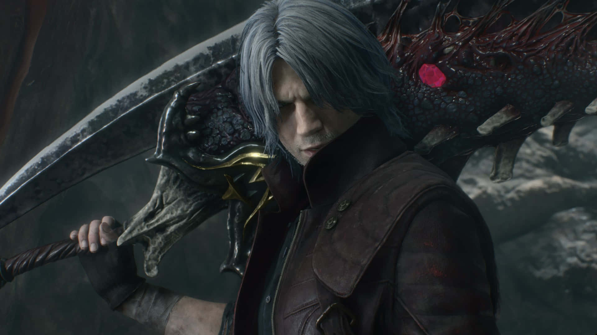 Dante, Devil May Cry, silver-haired warrior, Full HD Desktop Wallpaper