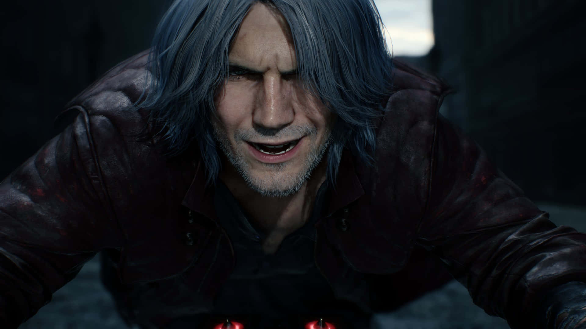 Dante, Devil May Cry, long blue hair, Full HD Desktop Wallpaper