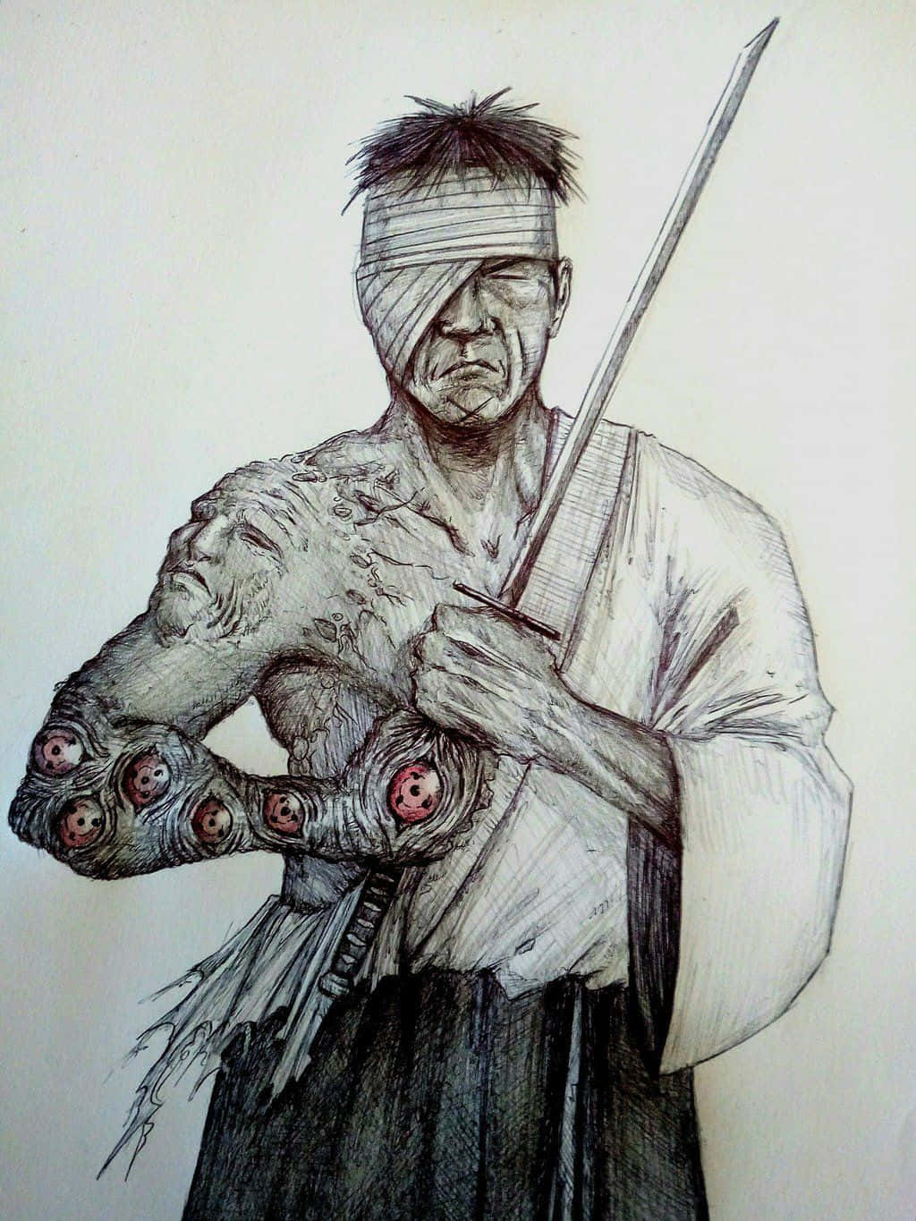 Danzo Shimura, samurai warrior, traditional robes, HD Phone Wallpaper