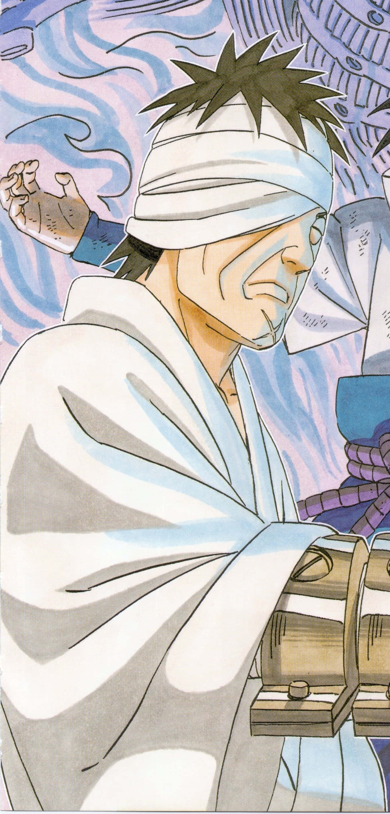 Danzo Shimura, white robe, chakra, 2K Phone Wallpaper