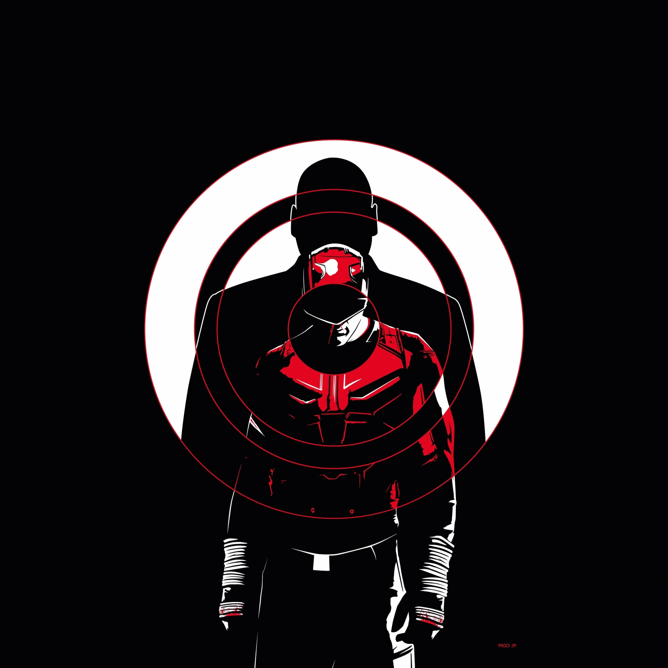Daredevil, red and black, target reticle, Full HD Desktop Wallpaper