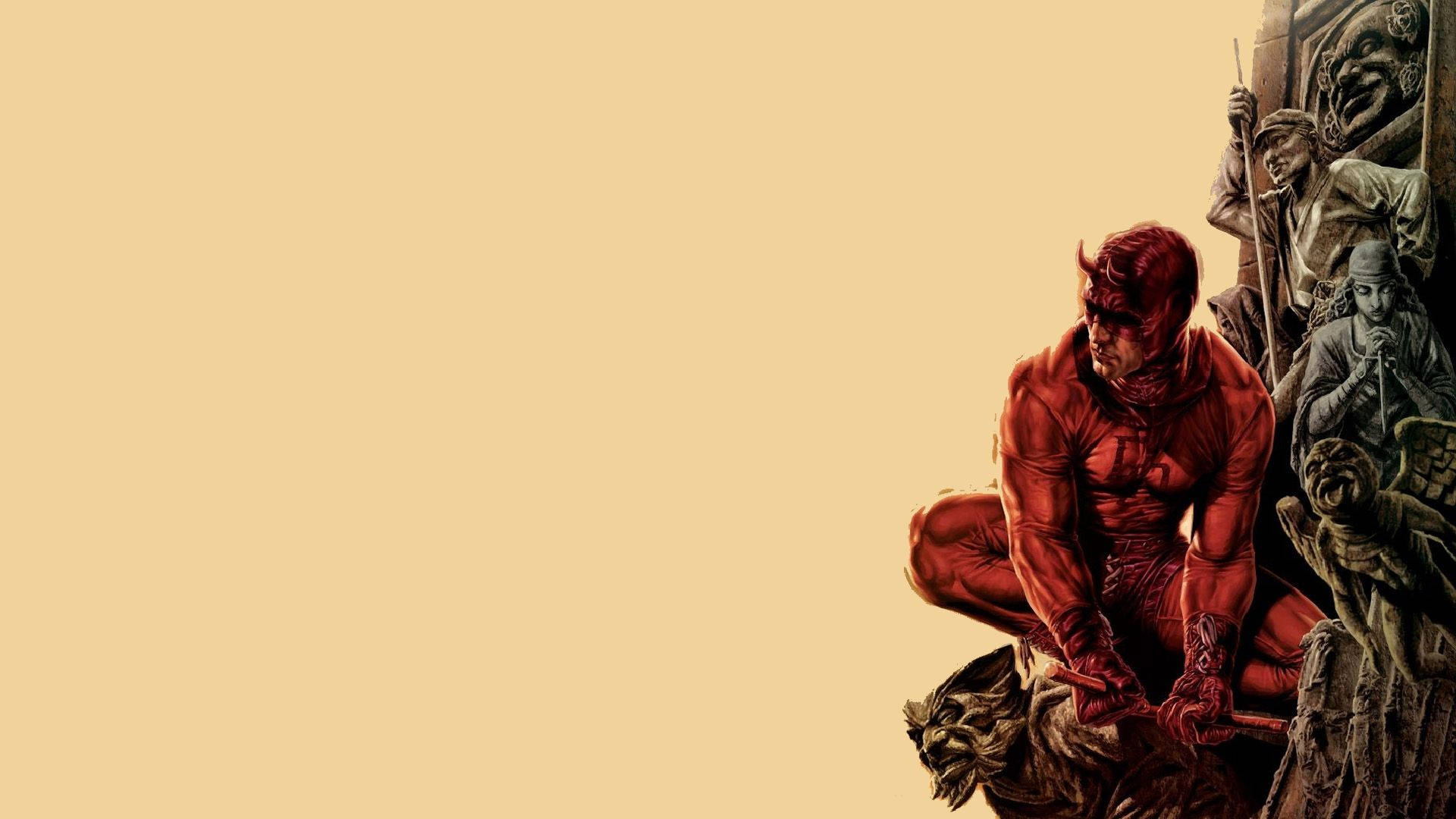 Daredevil, red-suited devil, horns, Full HD Desktop Wallpaper