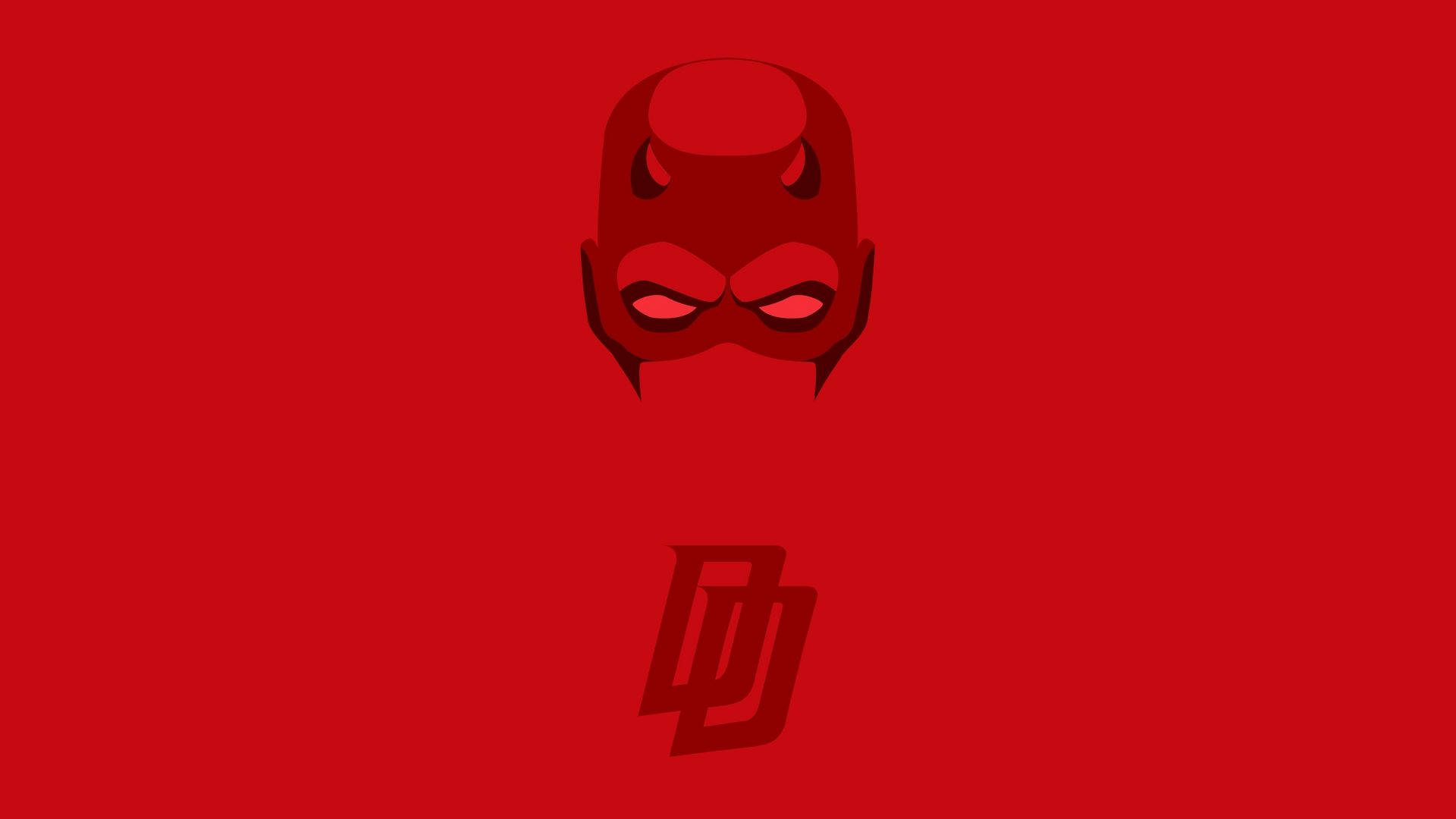 Daredevil, red devil mask, glowing eyes, Full HD Desktop Wallpaper