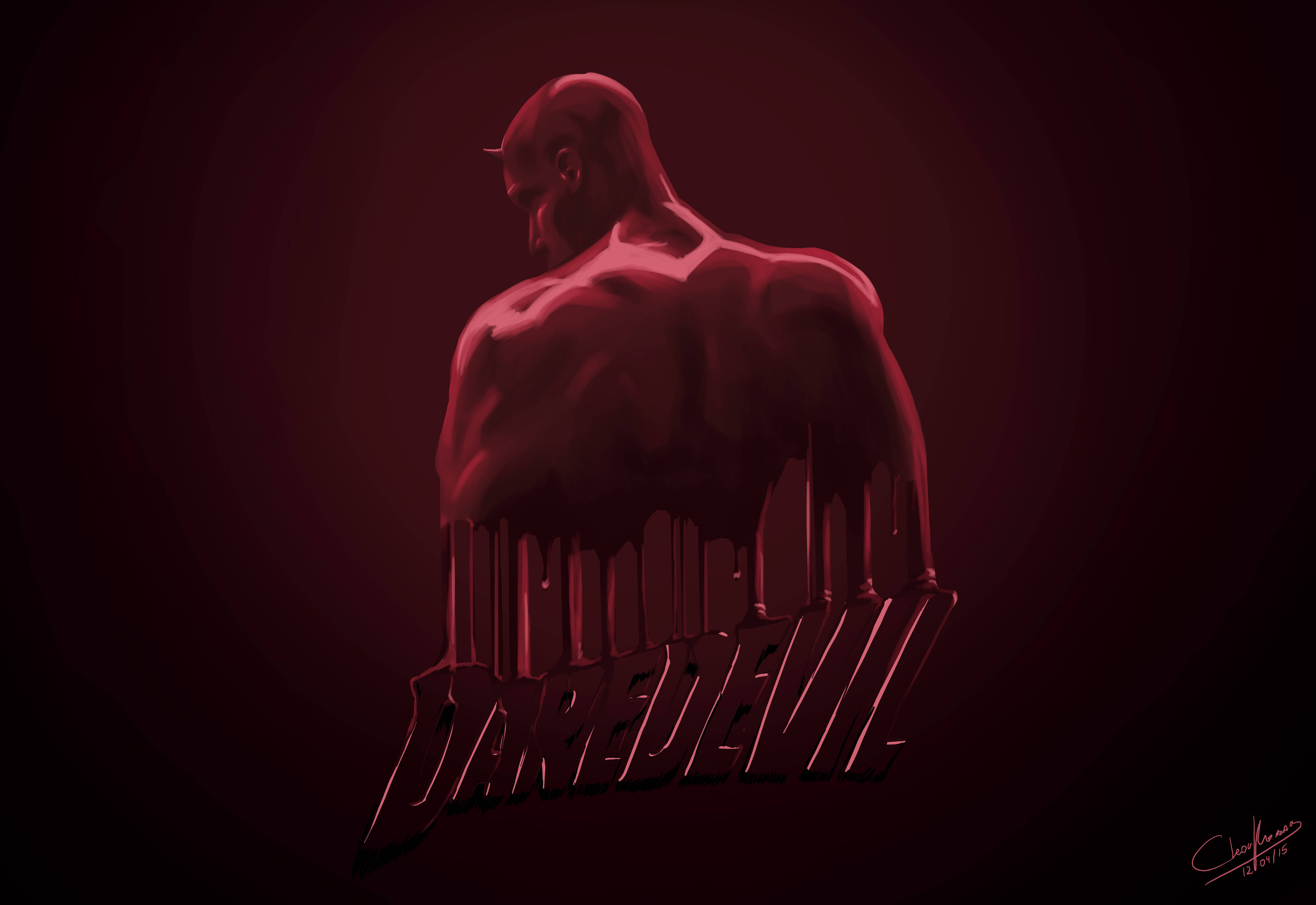 Daredevil, dark maroon, red-hued, 8K Desktop Wallpaper