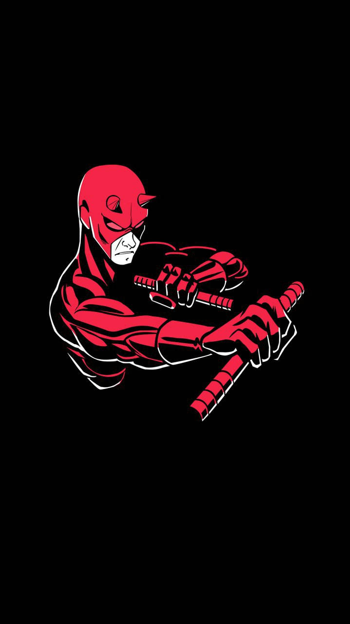 Daredevil, red masked superhero, nunchaku, HD Phone Wallpaper