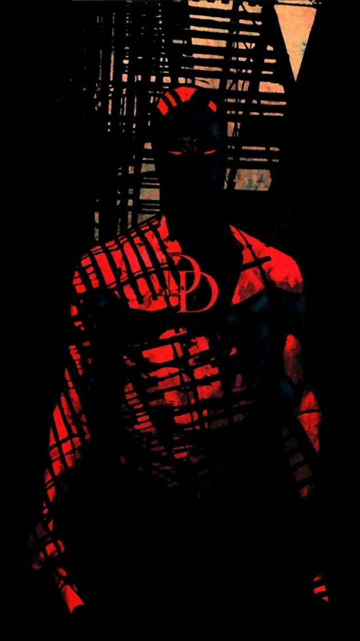 Daredevil, red and black checkered suit, blinds, HD Phone Wallpaper