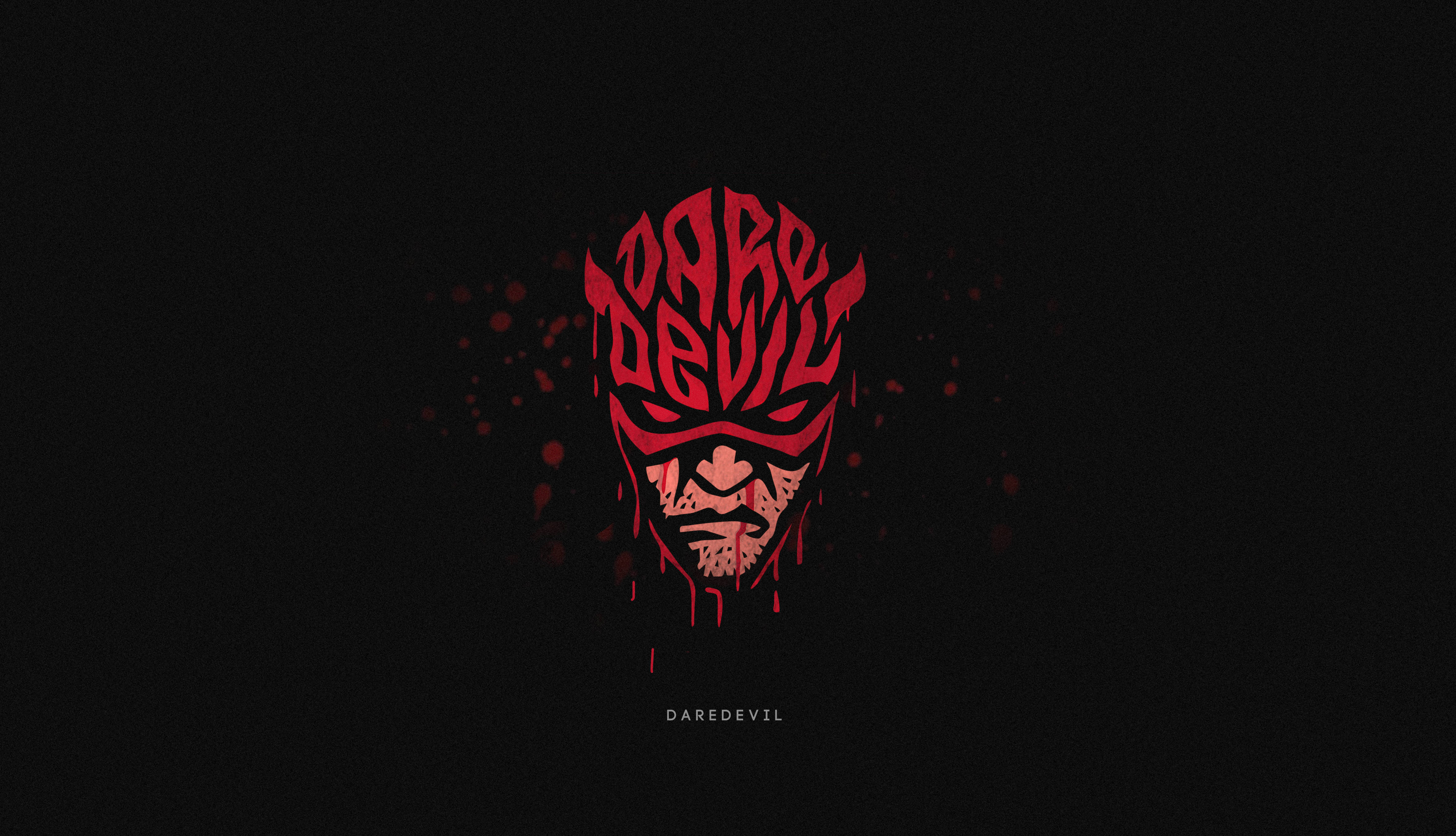 Daredevil, red Daredevil mask, dripping blood effects, 4K Desktop Wallpaper