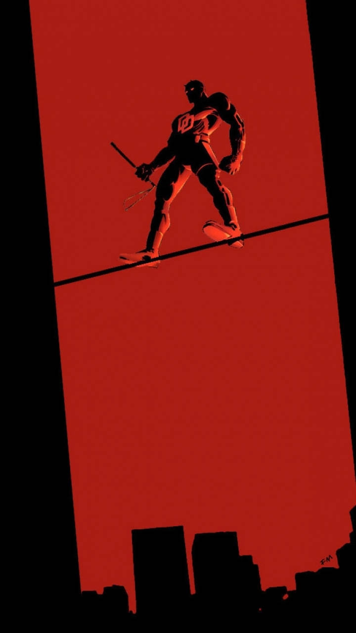 Daredevil, abstract bar, superhero silhouette, HD Phone Wallpaper