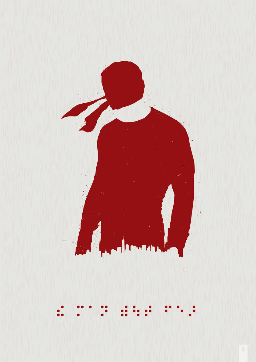 Daredevil, red silhouette, bandana, SD Phone Wallpaper