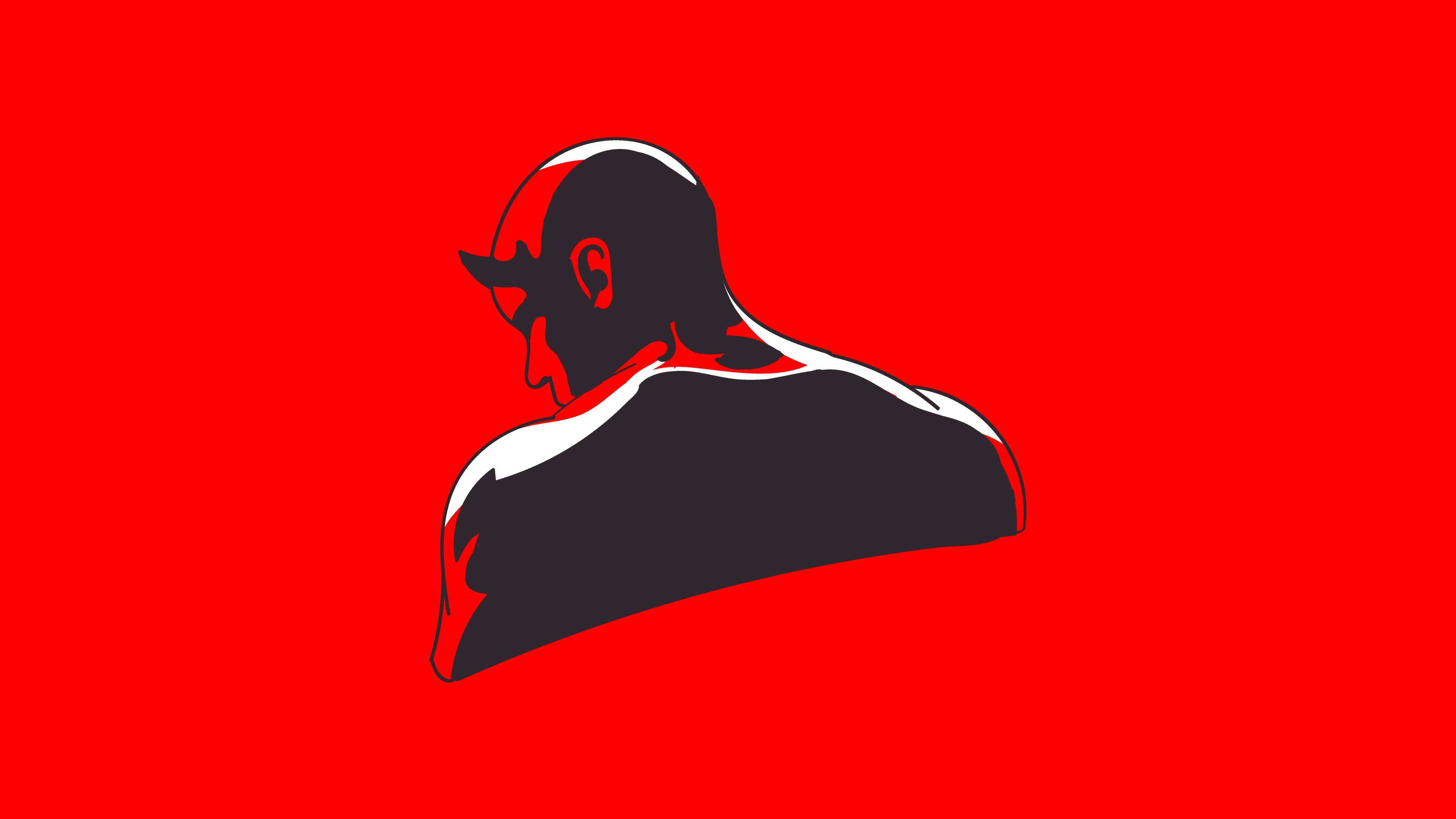 Daredevil, red accents, vibrant red background, 4K Desktop Wallpaper