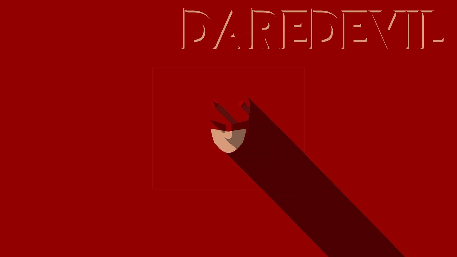 Daredevil, minimalist, red background, Full HD Desktop Wallpaper