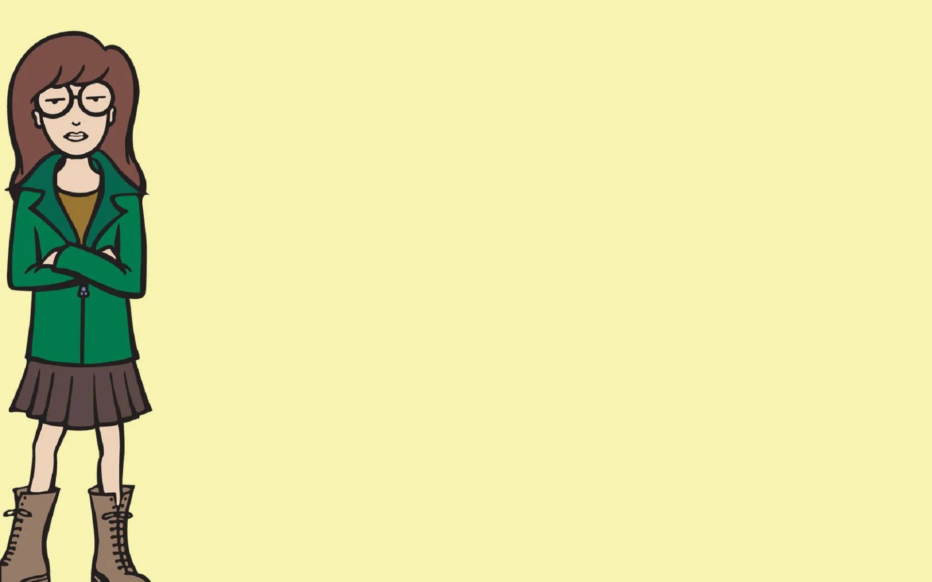 Daria, yellow, brown hair, Full HD Desktop Wallpaper