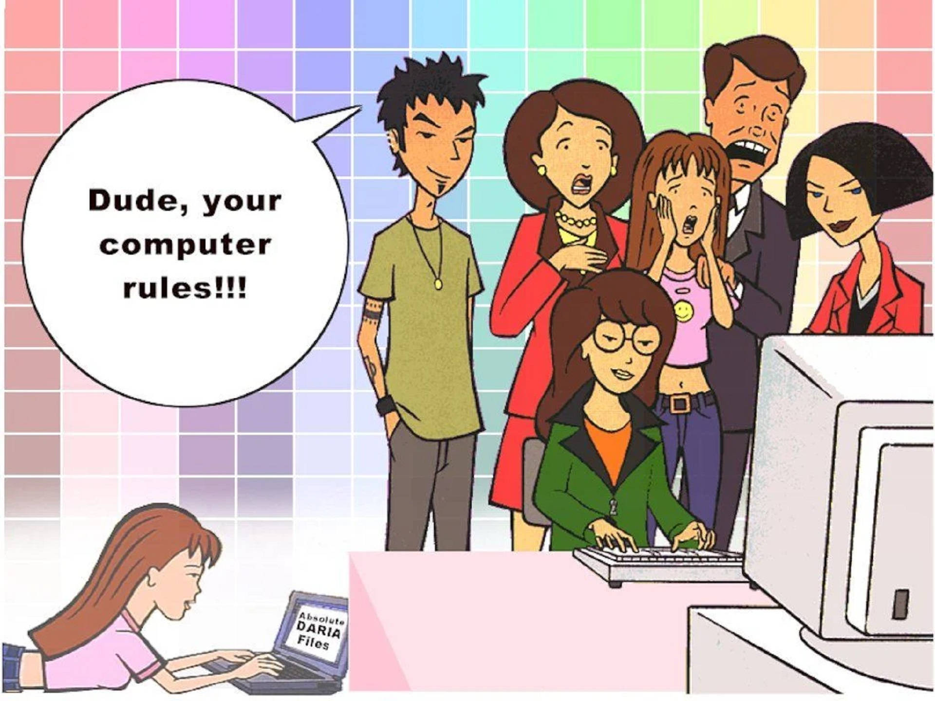 Daria, co-workers, computer, Full HD Desktop Wallpaper