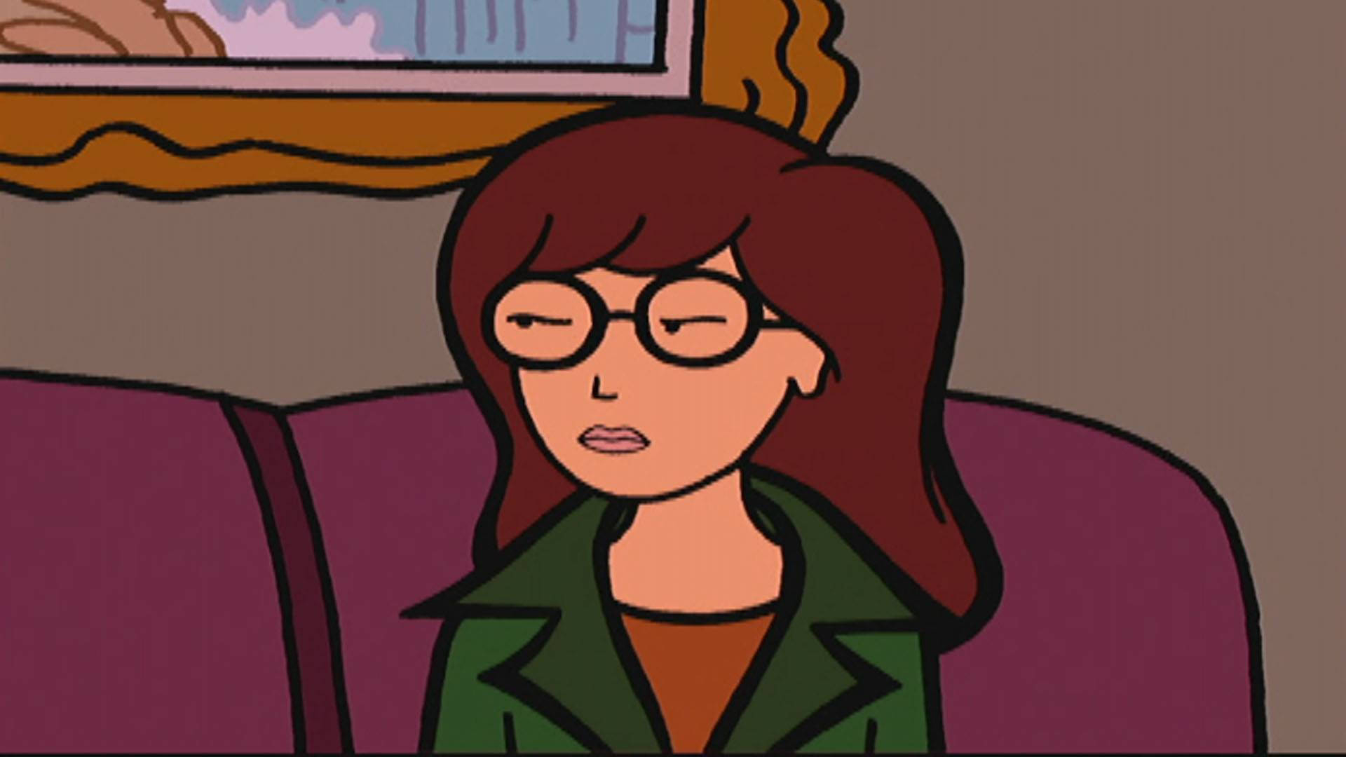 Daria, purple couch, red hair, Full HD Desktop Wallpaper