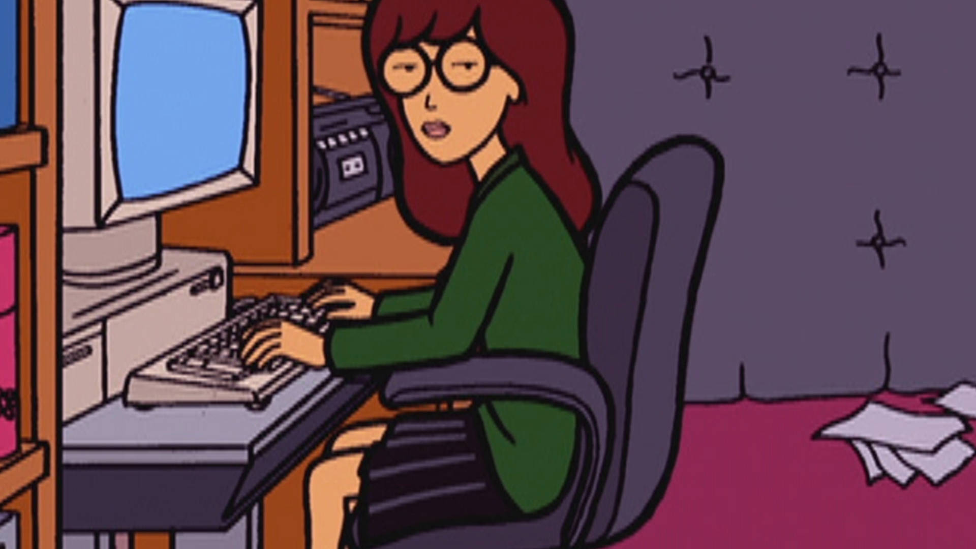Daria, red hair, glasses, Full HD Desktop Wallpaper