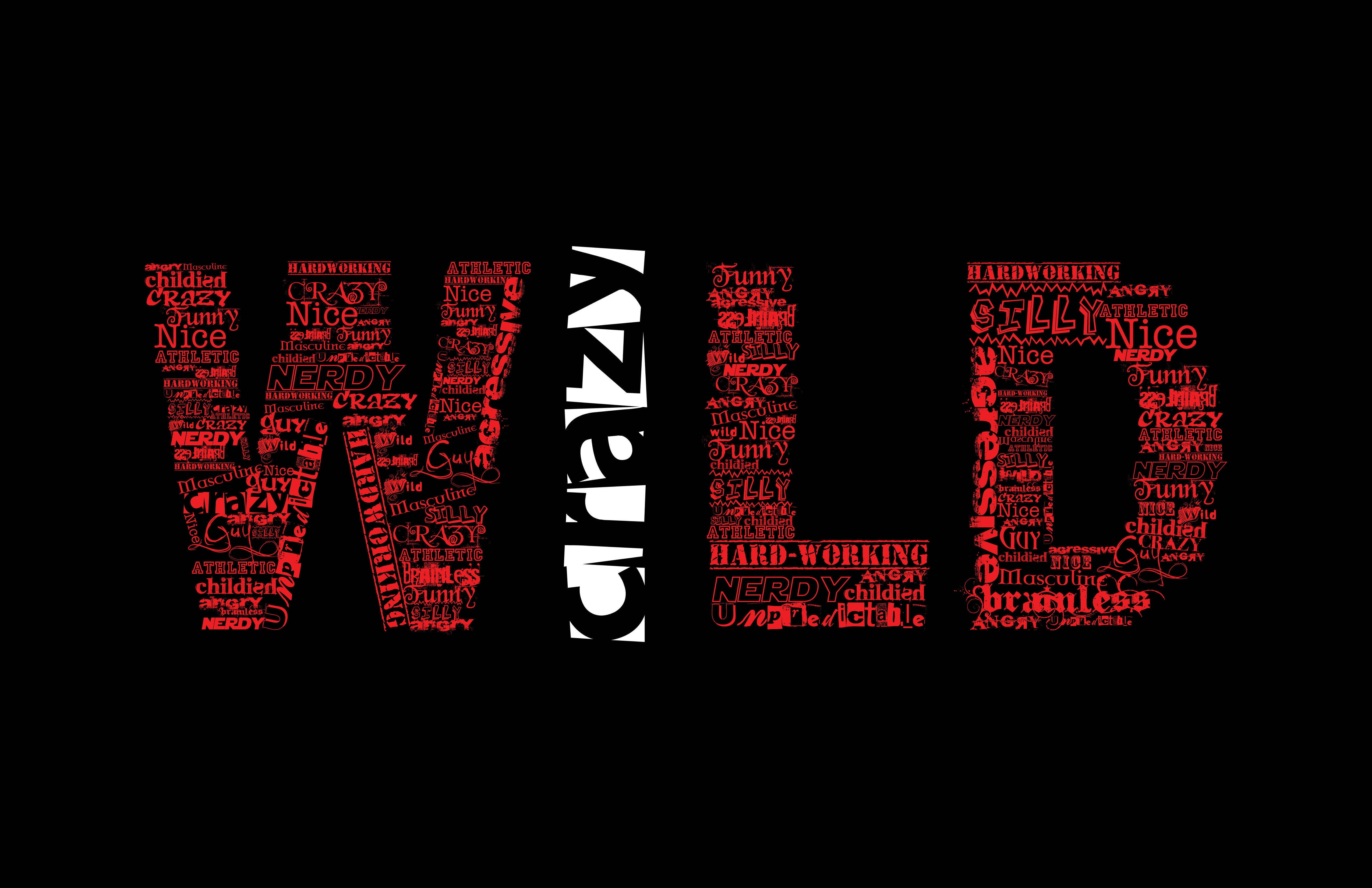 Wild Dark 4K, black background, white typography, 4K Desktop Wallpaper