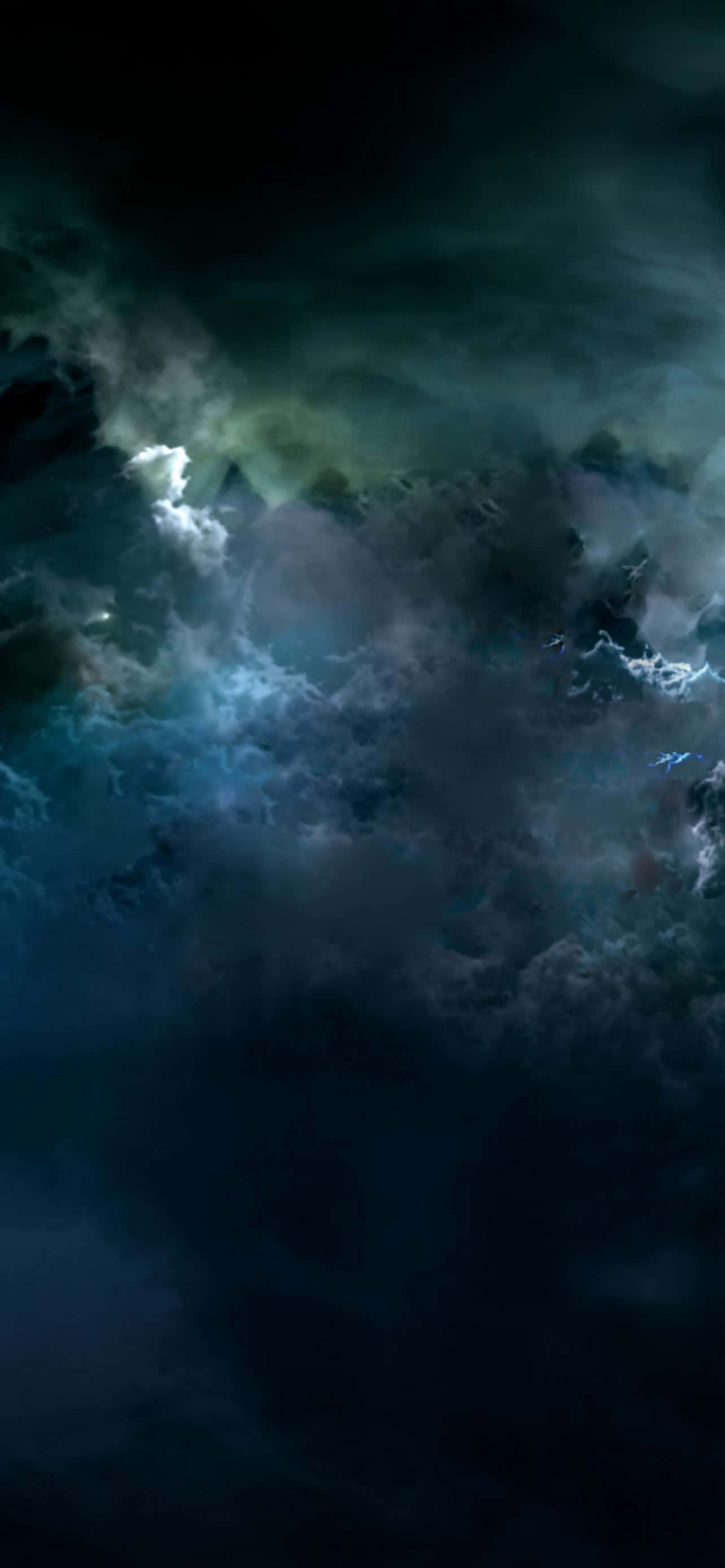 Dark Storm, 1284 x 2778, deep teal, 2K Phone Wallpaper