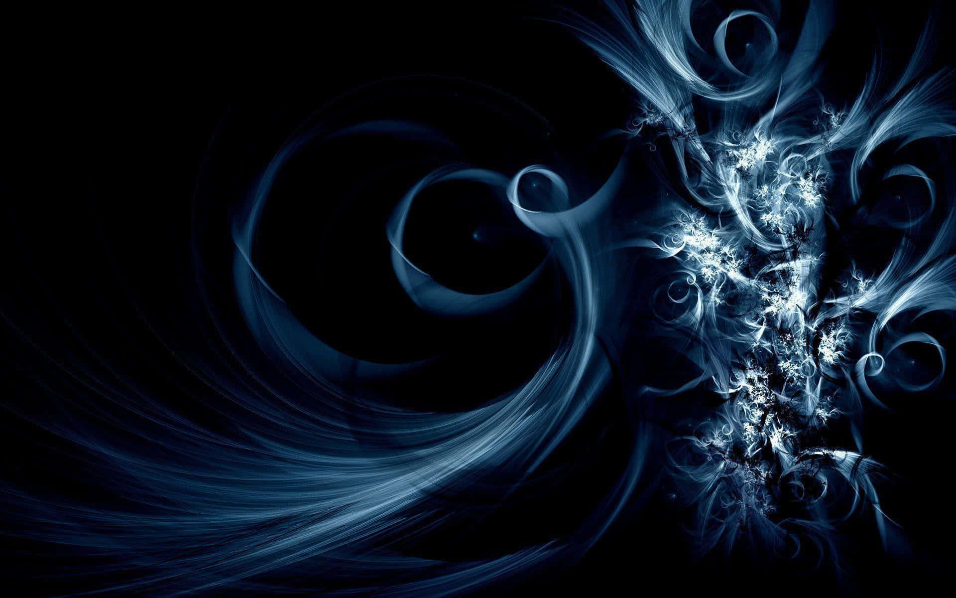 Ethereal blue, fractal swirls, darkness, Full HD Desktop Wallpaper