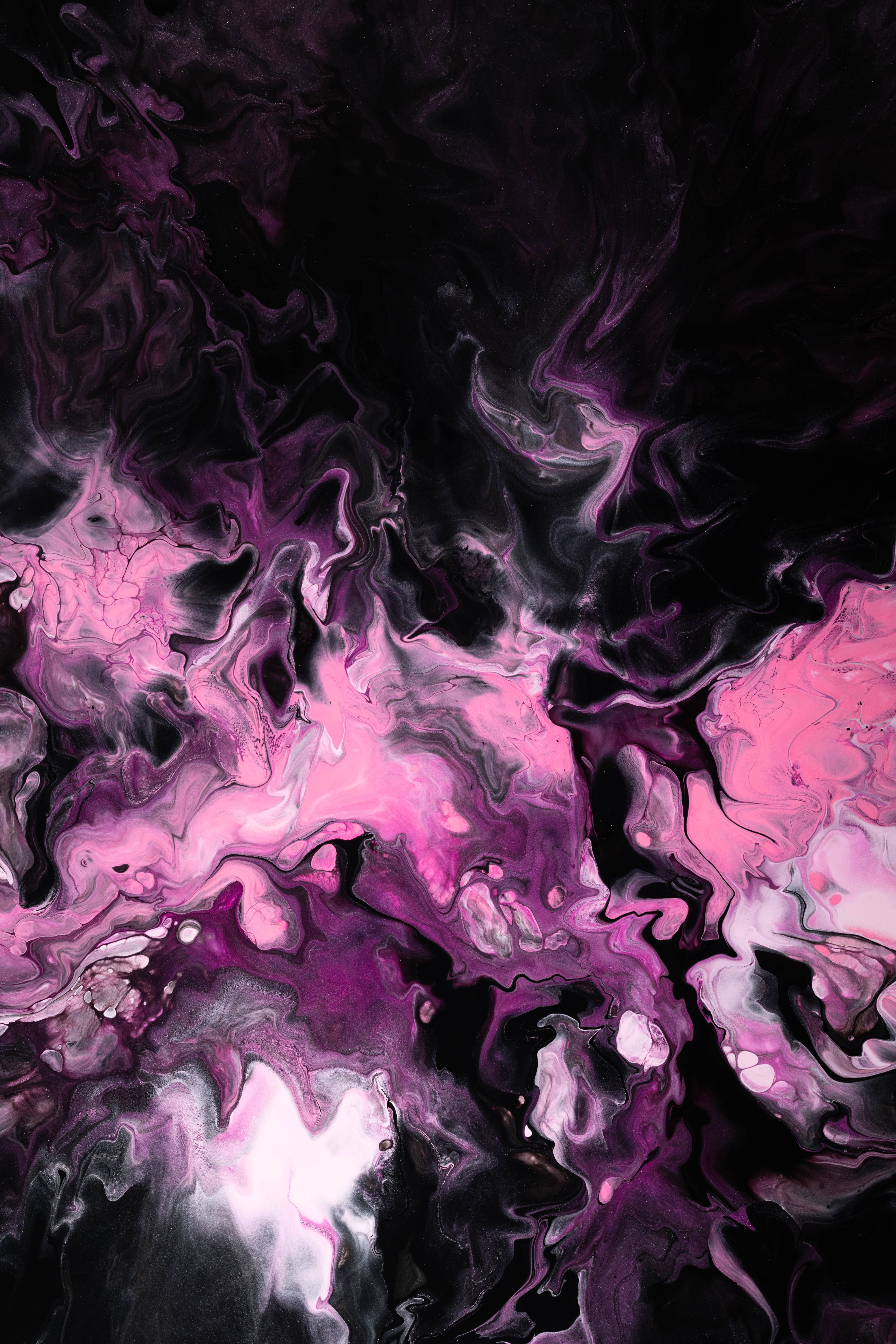 purple, pink, ink swirls, 5K Phone Wallpaper