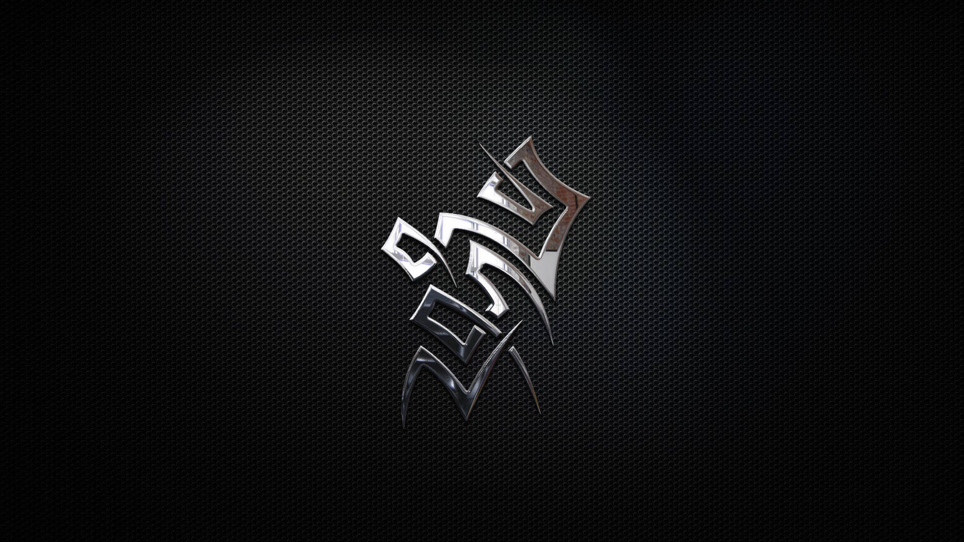 Tribal Gear Icon, solid black, sleek metallic abstract logo, Full HD Desktop Wallpaper