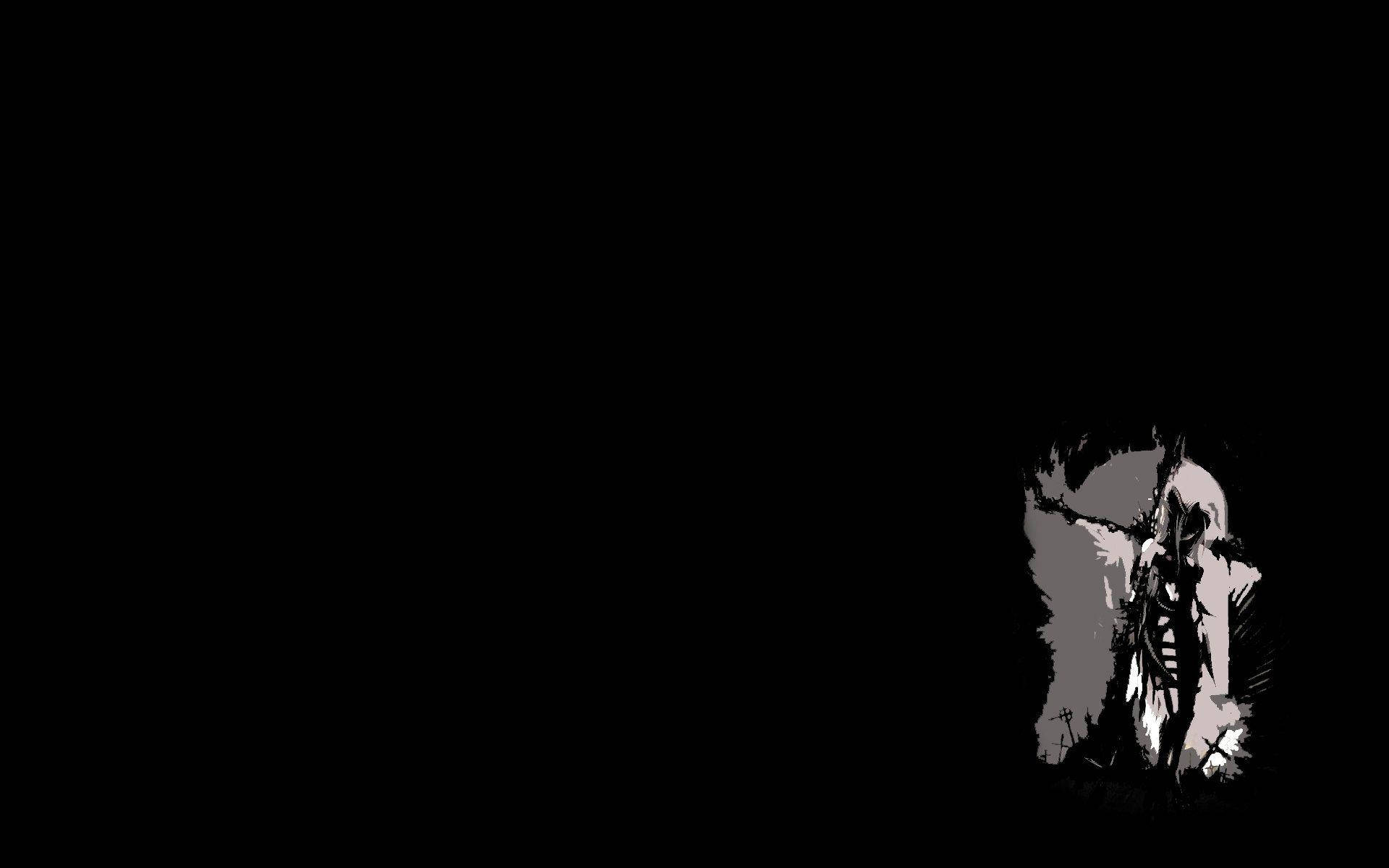 black devil, minimalist abstract, stark black background, Full HD Desktop Wallpaper