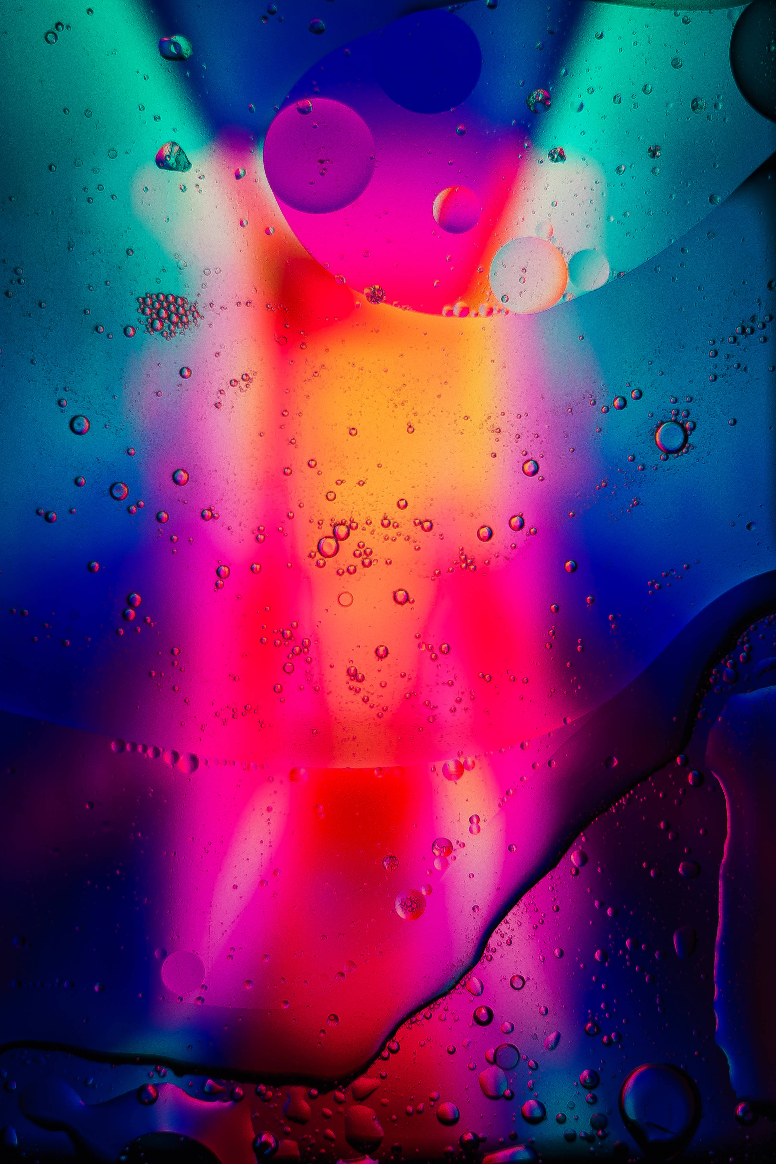 colorful drops, dark abstract, vibrant swirling colors, 4K Phone Wallpaper