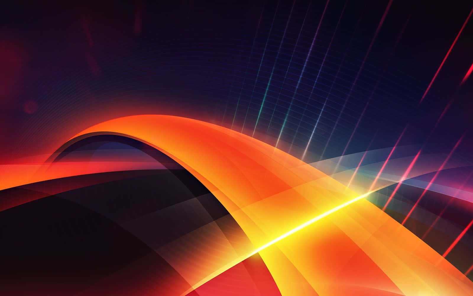 Dark Orange Abstract Desktop, vibrant orange, red glowing curves, HD Desktop Wallpaper