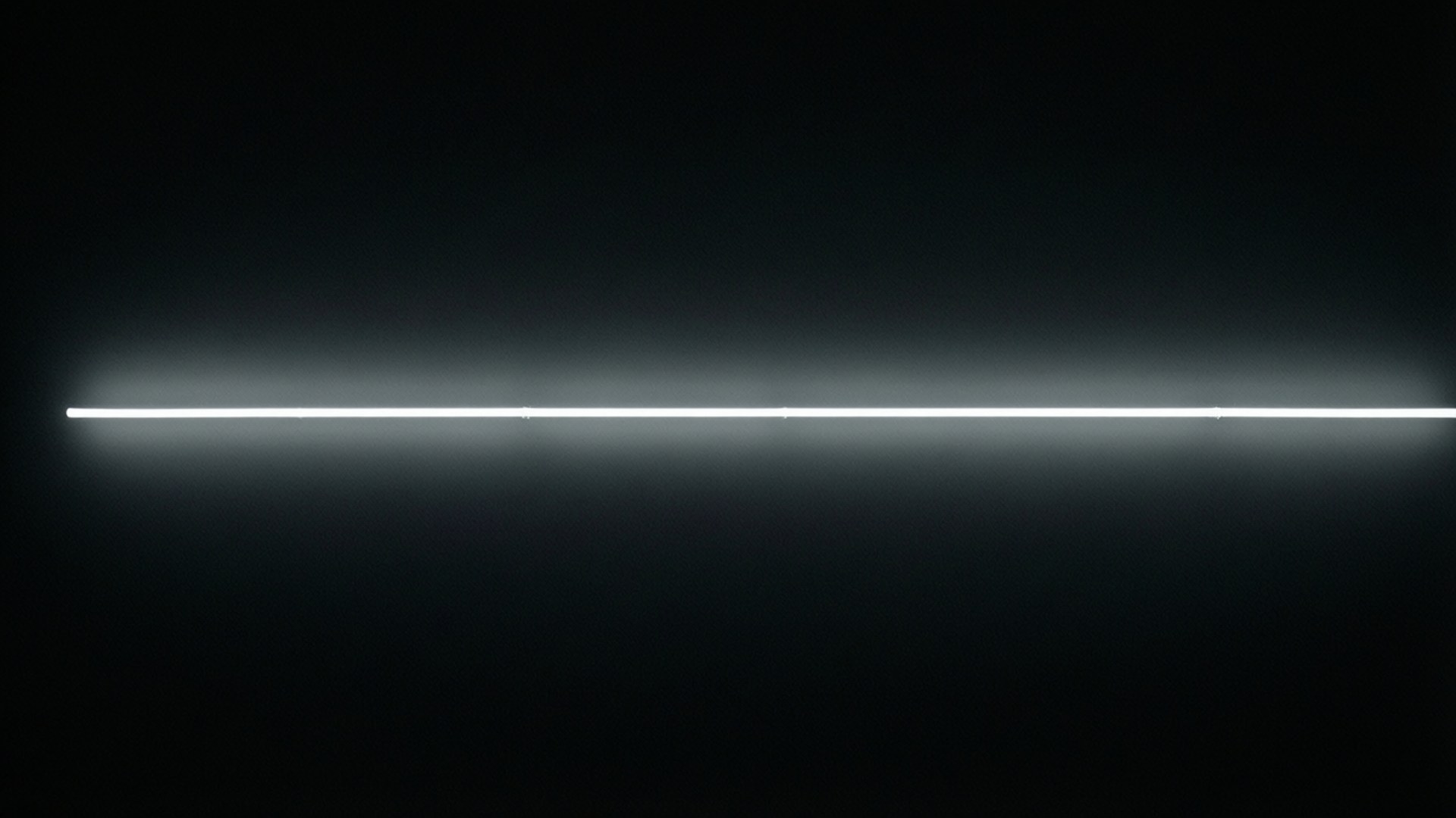 single bright white neon tube, horizontally, deep black gradient background, Full HD Desktop Wallpaper