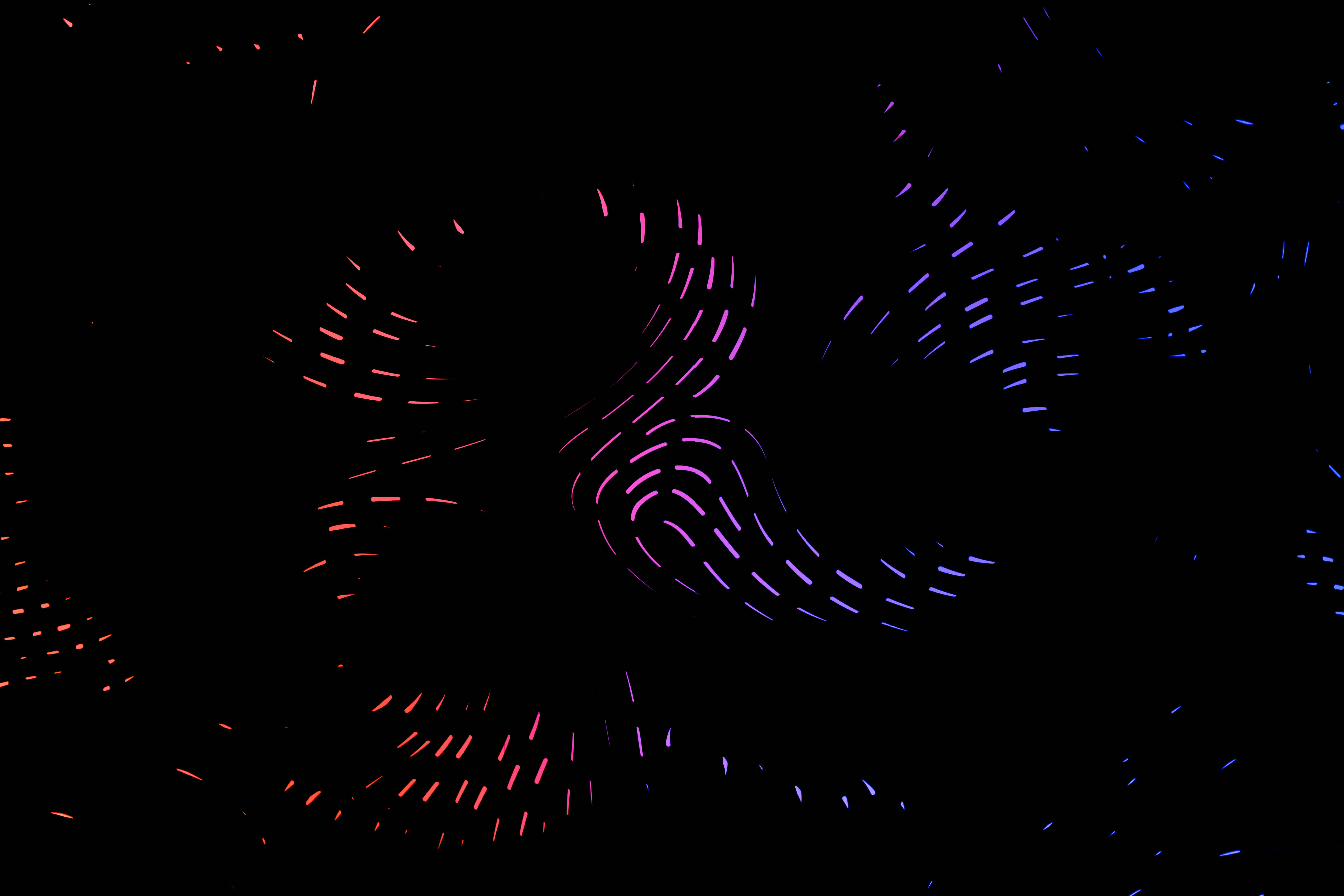 neon sparkles, pink and blue light, deep black void, 5K Desktop Wallpaper