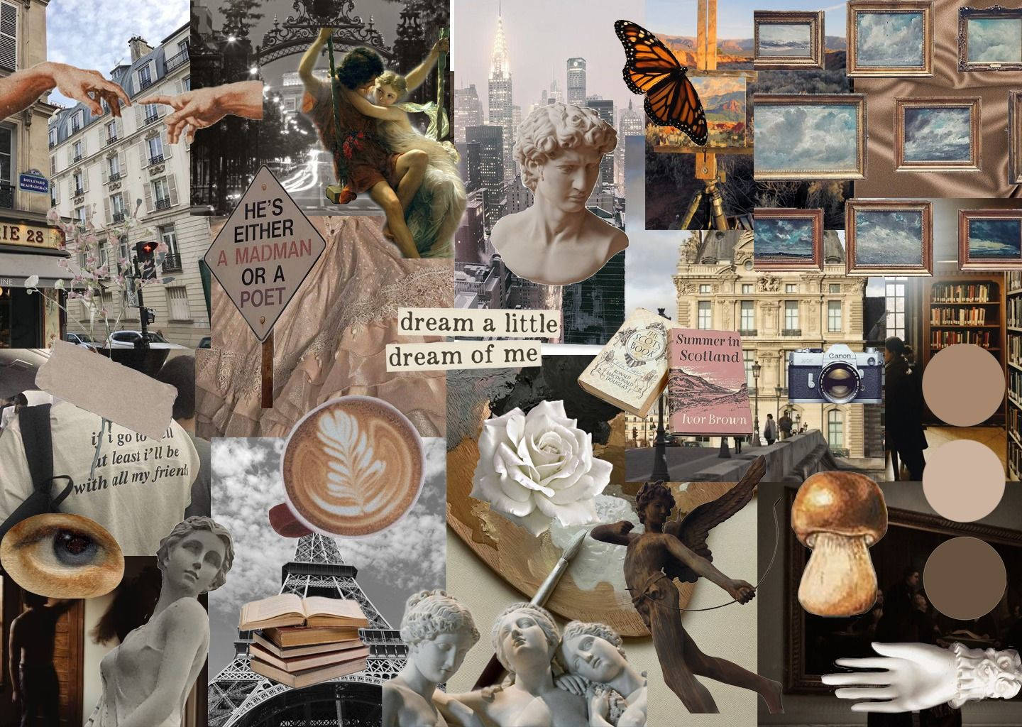 Dark Academia Dream, art history, travel imagery, HD Desktop Wallpaper