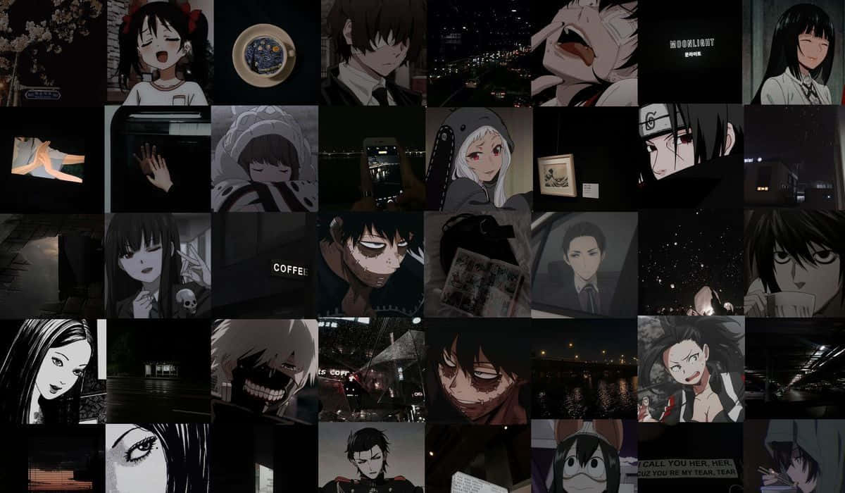dark aesthetic anime, expressive characters, night scenes, SD Desktop Wallpaper