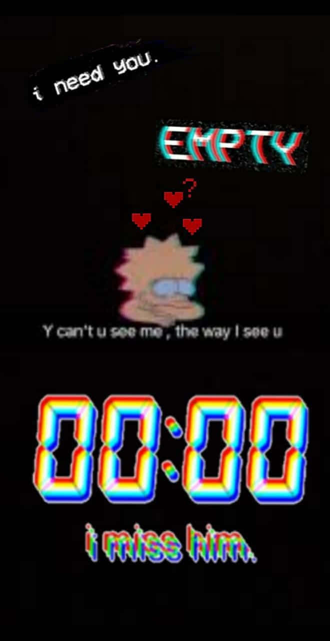 Dark Aesthetic Cartoon, glitchy digital clock, 00:00, HD Phone Wallpaper