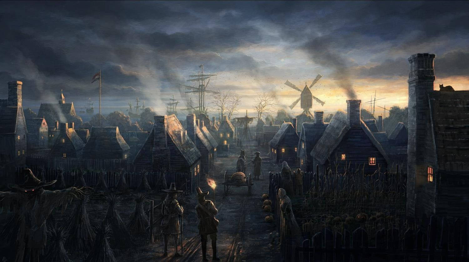 Dark Ages, Old Town Houses, medieval village, HD Desktop Wallpaper