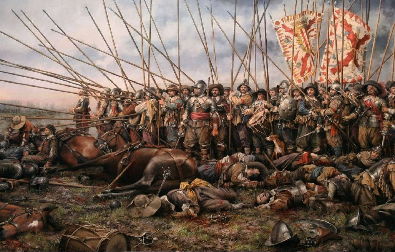 Dark Ages, soldiers in armor, pikes, HD Desktop Wallpaper