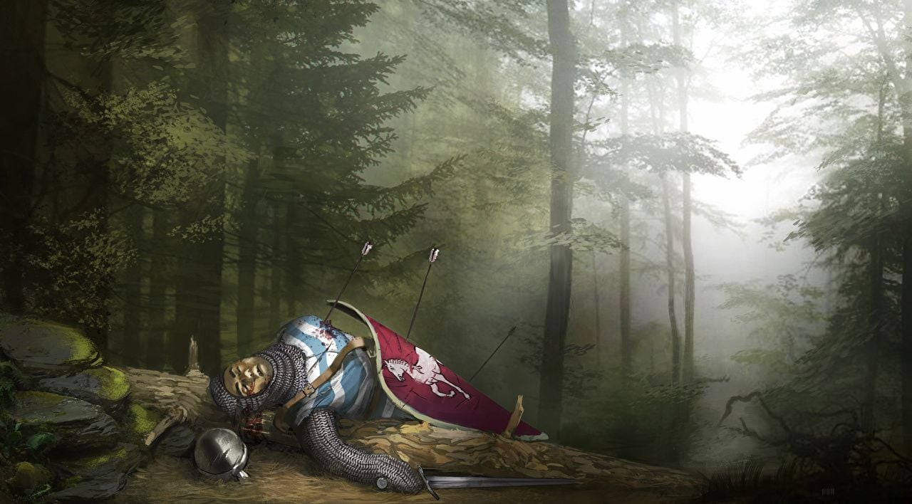 Dark Ages, fallen knight, chainmail, HD Desktop Wallpaper