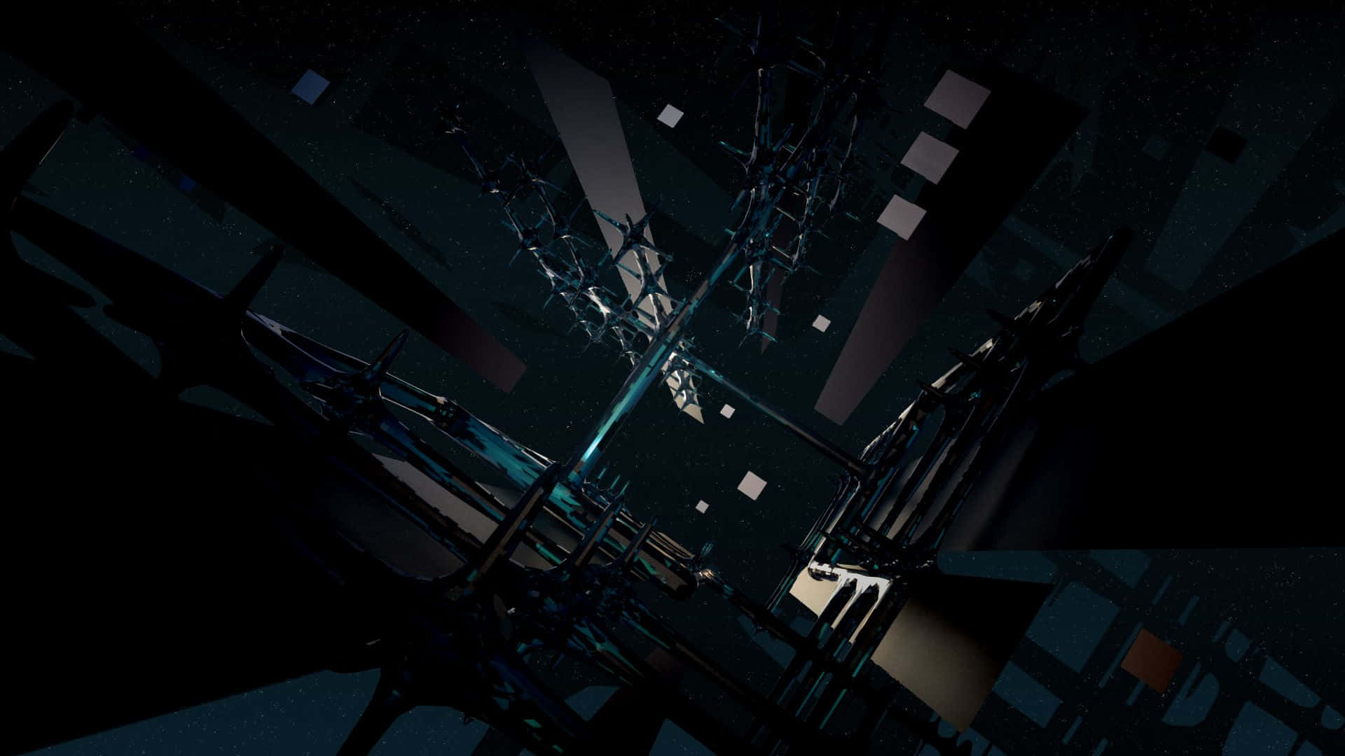 Dark Ages, teal, geometric structures, Full HD Desktop Wallpaper