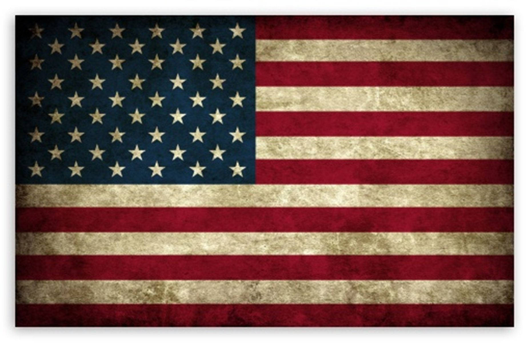 Grunge-Style American Flag, faded red white stripes, blue field of stars, HD Desktop Wallpaper