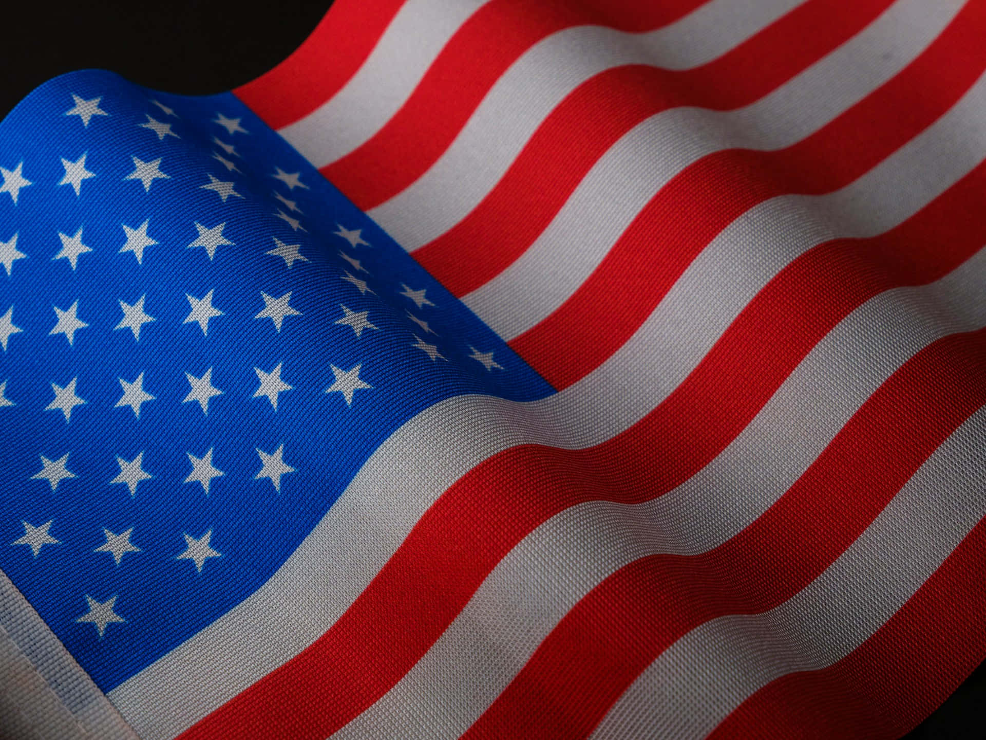 American flag, stars and stripes, dark background, Full HD Desktop Wallpaper